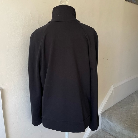 St. John Sport Black Stretch Cotton Zip Up Snap Detail Sweater Jacket Size Med - Picture 3 of 10